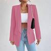 Women's Elegant Solid Color Long Sleeved Single Breasted Sports Jacket - Loose Fit, Classic Silhouette, High-quality Stitching