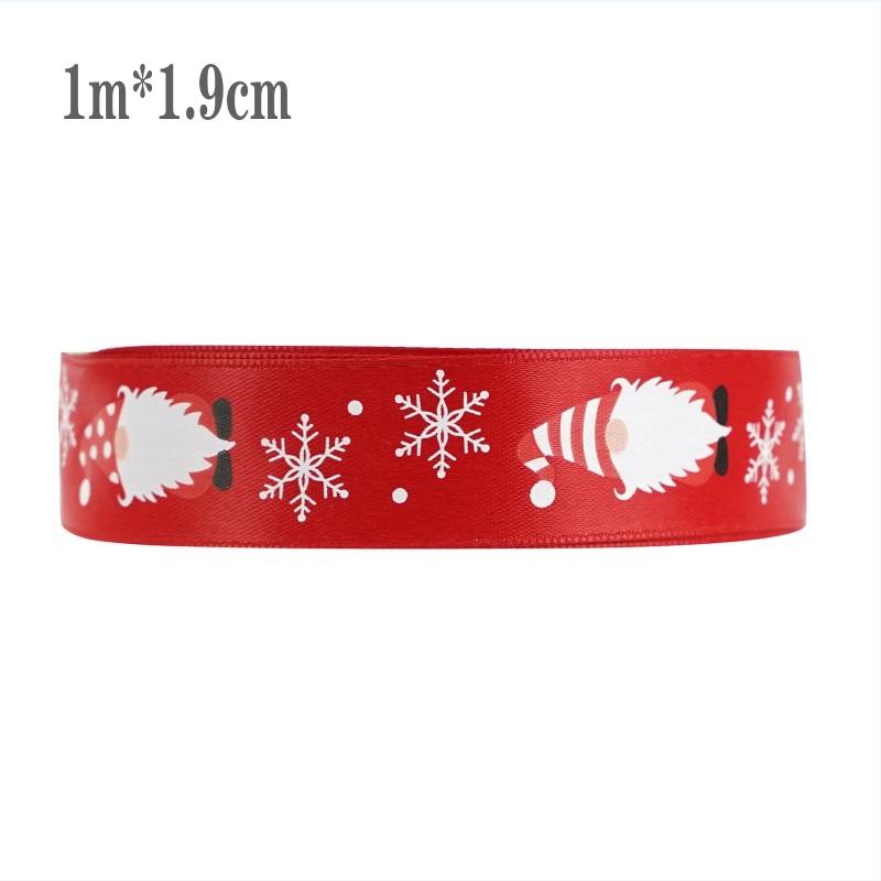 Christmas Grosgrain Ribbon Printing Gift Wrapping Wedding Decoration Hair Bow DIY Christmas Tree Garland Bowknot Craft Ribbon