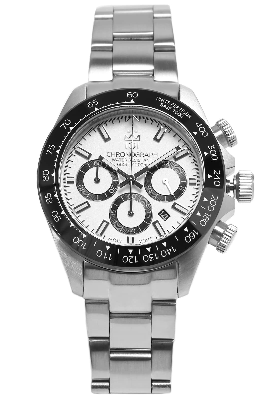 

[HYAKUICHI 101] Мужские часы-хронограф Hyakuichi Diver s Chronograph Watch 20 ATM Waterproof Date Quartz Ceramic Bezel SW