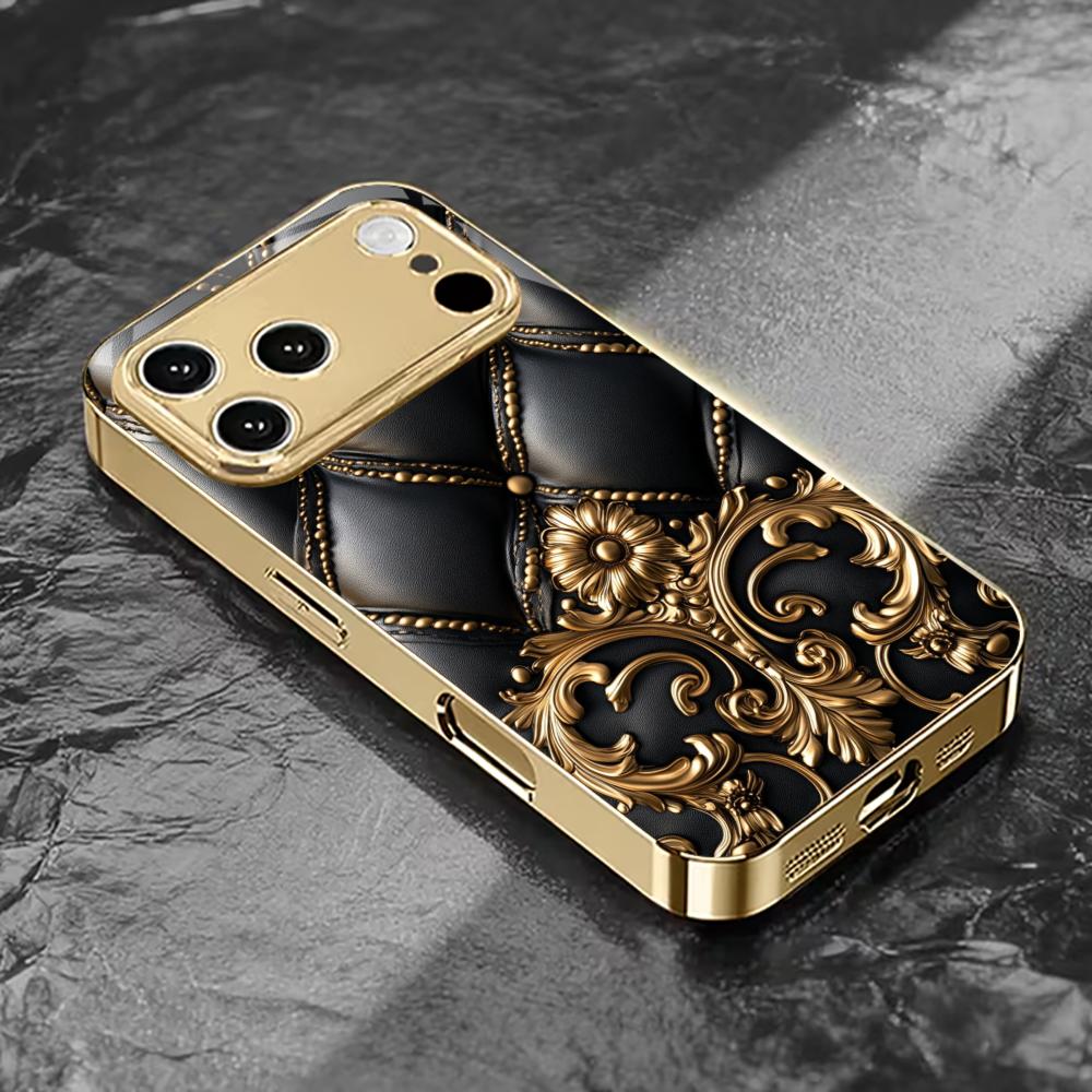 High-end Business Exquisite luxurious Phone Case Electroplated Glass PhoneCase for iPhone 17 16 15 14 13 12 11pm Pro Plus