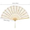 2Pcs Chinese Folding Fans Vintage Lace Handheld Fan Lightweight Portable Elegant Tassel Wedding Party Dance Performance