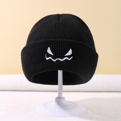 Halloween Embroidery Hat Funny Pumpkin Lantern Embroidery Knitted Hat Toddler Halloween Cartoon Wool Hat Pullover Hat
