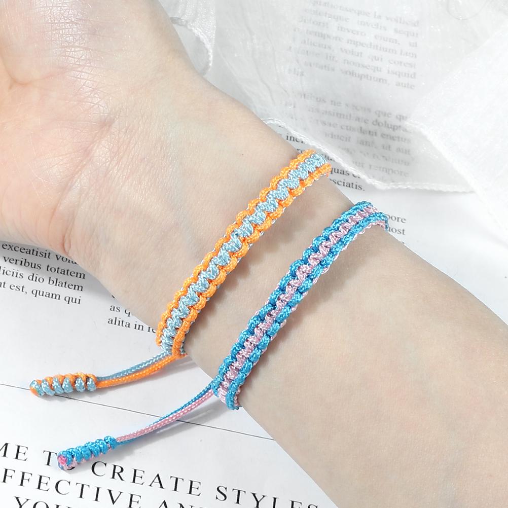 Multicolor Handmade Woven Nylon Rope Bracelet Mixed Color Knitted Chain Bangles For Men Women Adjustable Friendship Yoga Jewelry