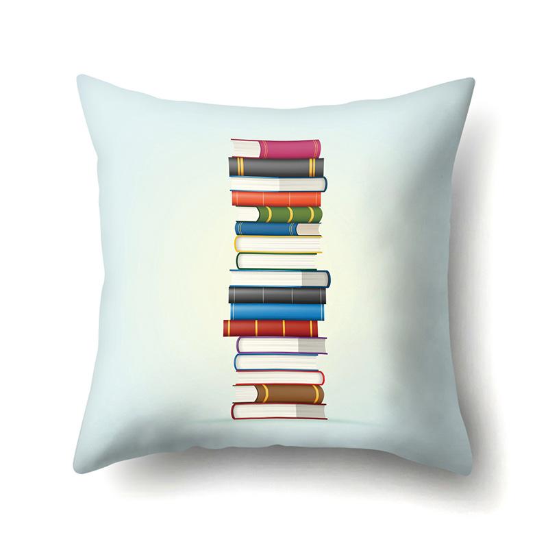 Polyester Pillowcase Car Decoration Home 26 English Letters Print Book Pillowcase