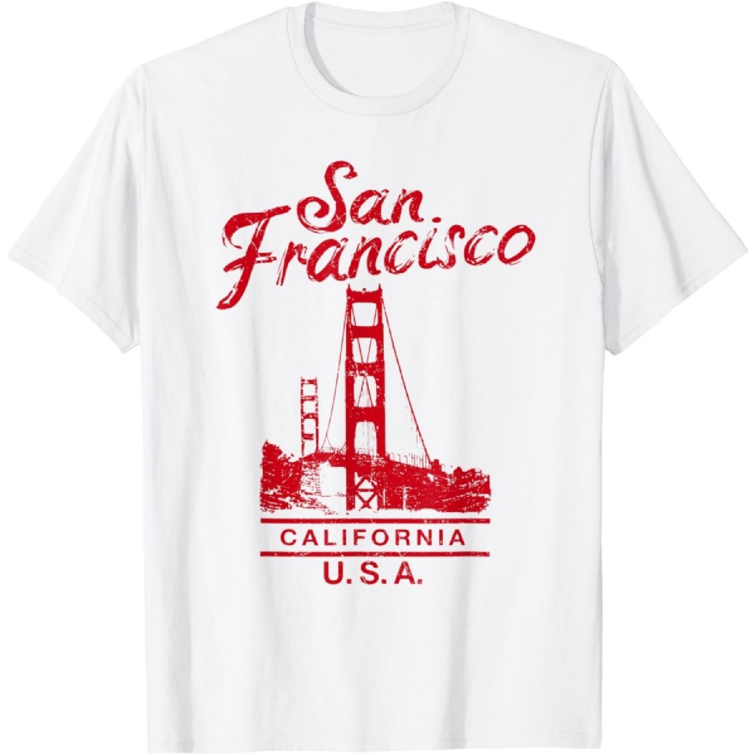 San Francisco California Golden Gate Bridge T-Shirt XXXXXL белый
