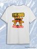 TeeSensation White Crew Neck Short Sleeve T-Shirt with GLO GANG Child of Sun Cartoon Sun Crown Thorns Print