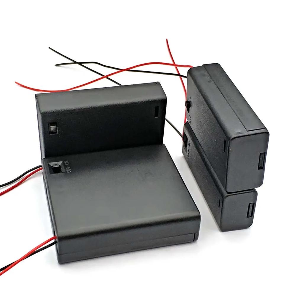 DIY 1/2/3/4 Slot AA Battery Holder Box Case AA Battery Holder Box Case with Switch
