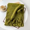 Wool Scarf Autumn And Winter Solid Color Mohair Scarf High-End Thickened Warm Fringed Shawl