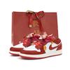 Air Jordan 1 Slip Resistant Abrasion Resistant Low Top Vintage Basketball Shoes Women's Red FJ3465-160(Team746-SBOX)