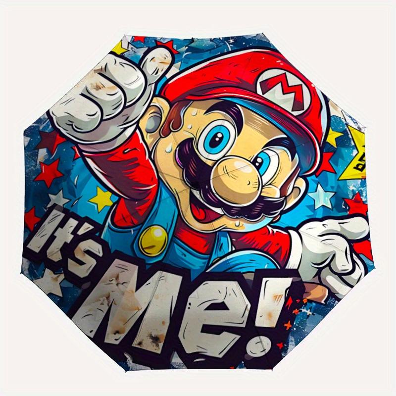 

Mario Adventure Automatic Open/Close Umbrella Folding Umbrella,Portable Compact Perfect Gift for Birthday, Christmas0809163