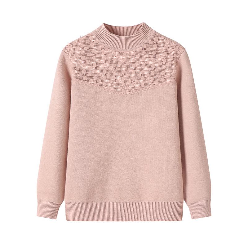 Mom's Velvet Knitwear: Autumn/Winter Warm Sweater for Middle-Aged & Elderly Women