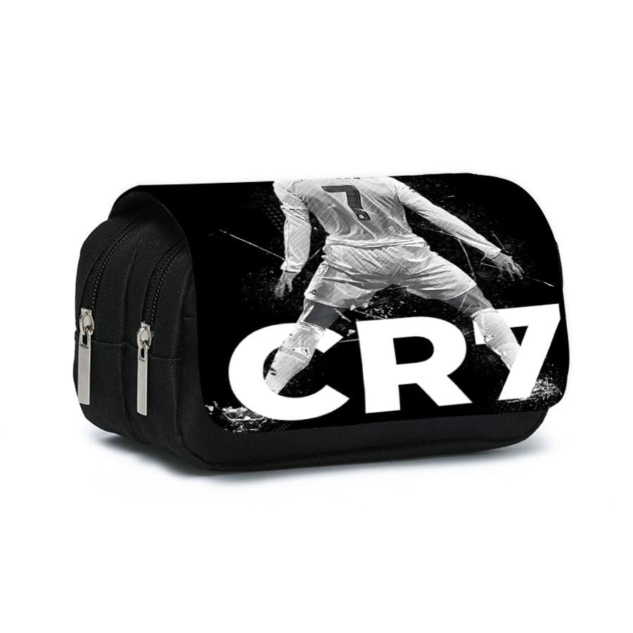 Football Star CR7 Pattern 3D Cartoon School Pencil Case Personalized Polyester Sublimation School Supplies чёрный