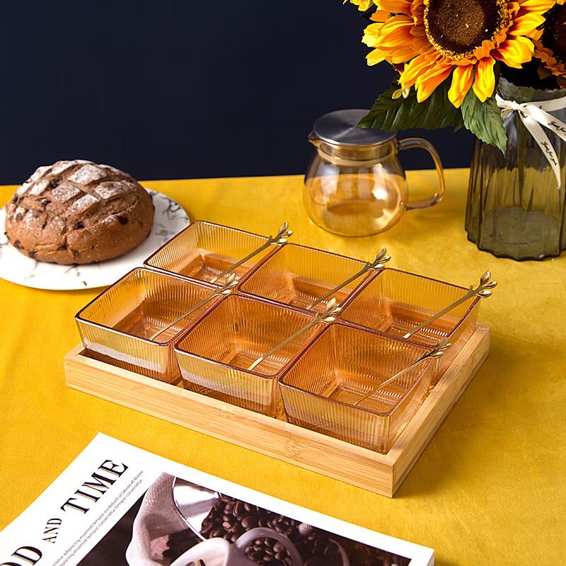 Minimalist Glass Divided Fruit & Snack Platter Set