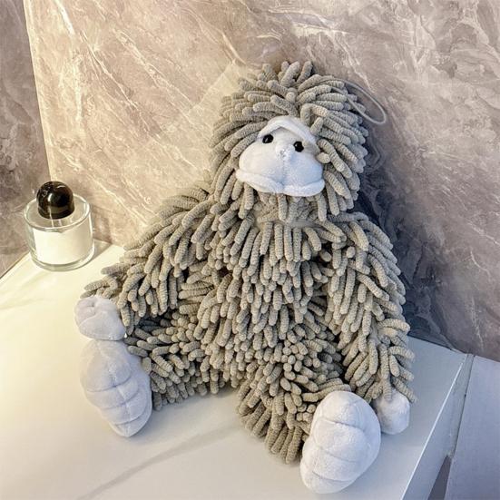 Gorilla Doll Hand Towel Chenille Fuzzy Animal Decorative Towel Absorbent Cute