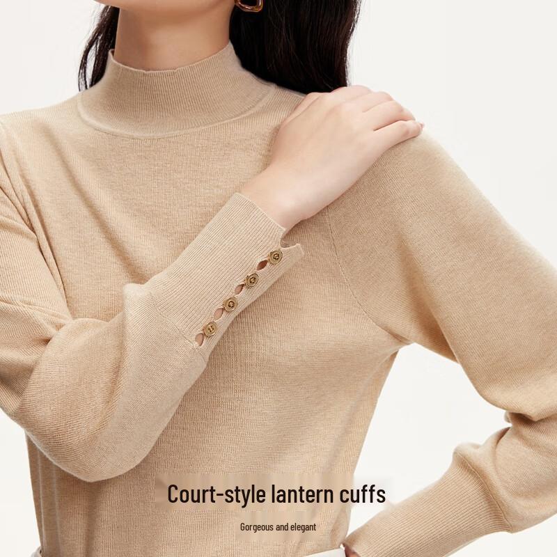 VEROMODA Women's High-Neck Lantern Sleeve Knit Sweater