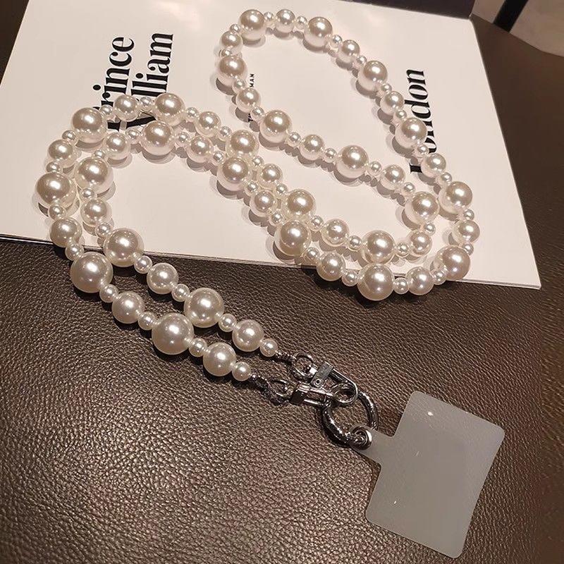Universal Phone Anti-lost Lanyard Crossbody Necklace Phone Chain Long Beaded Straps For IPhone Xiaomi Samsung Huawei Pendants