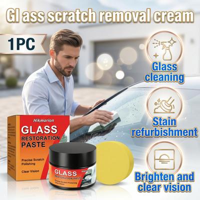 Glass Scratch Remover Paste For Car Windshield Polish Repair Kit Remove Scratches Restore Clarity Easy To Use 1 Set