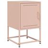 VidaXL Pink Bedside Table 36x39x60.5 Cm Steel, Cabinet, Side Cabinet, Phone Stand, Bedside Table, Furniture 846448