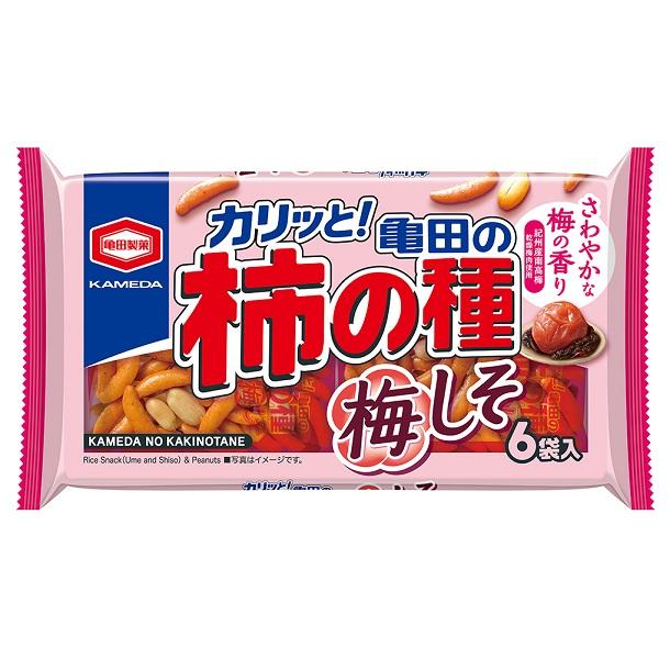 Kameda Seika Kameda's Kaki No Tane Ume Shiso Flavor), 6-Pack, 182g (x1 Bag)