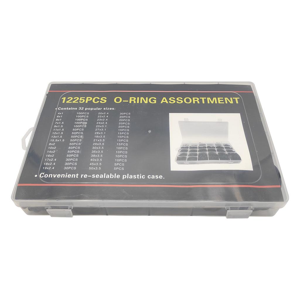 1225 szt. 32 rozmiary uniwersalny samochodowy w pudełku nitryl silikonowy gumowy zestaw uszczelek typu O-ring NBR zestaw naprawczy uszczelek