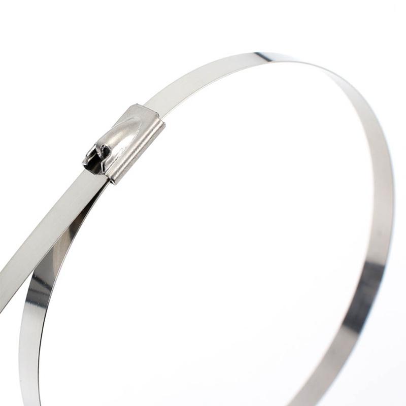 Metal Zip Ties 304 Stainless Steel Cable Tie Heavy Duty Self-Locking Strap Ties Multi-Purpose Metal Exhaust Wrap Lock