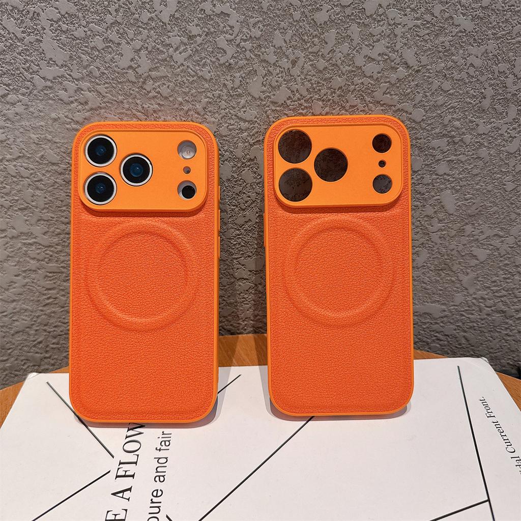 Für IPhone 17 Promax Vollleder Magnetische Handyhülle Rundumschutz für Apple 16 Sturzsicher 15 Vollfarbige Lederhülle