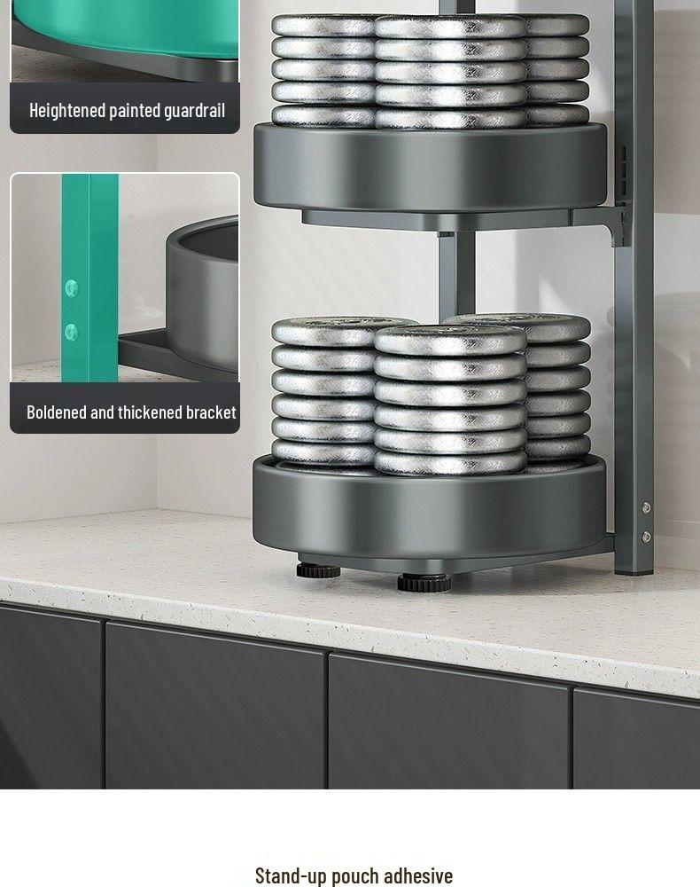 Rotating Kitchen Spice Rack - Multifunctional Storage Tray for Bottles, Oil, Salt, Soy Sauce, and Vinegar.