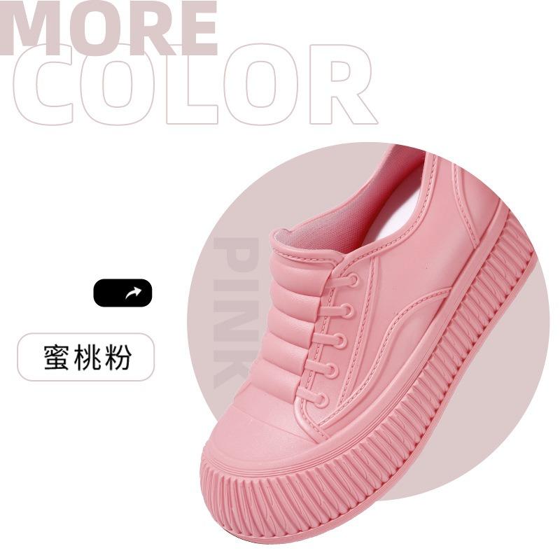 Fashion women's sports heightening rain boots are light and comfortable outdoor rainy days imitation white shoes short water shoes rubber shoes