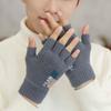 Warm Half Finger Gloves Men Exposed Fingers In Winter Half Fingerless Cycling and Driving Thick Wool Knitted Fingers To Prevent Cold