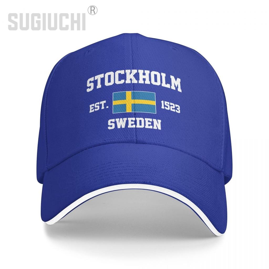 Baseball Cap Sweden EST Stockholm Capital Unisex Women Unisex Hip Hop Sandwich Caps Snapback Golf Hat Fishing
