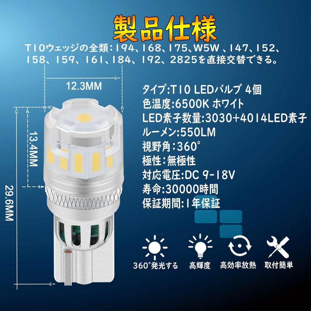 Briteye T10 LED Weiß Explosive Hohe Helligkeit LED Raumlampe, 360 Grad toter Winkel