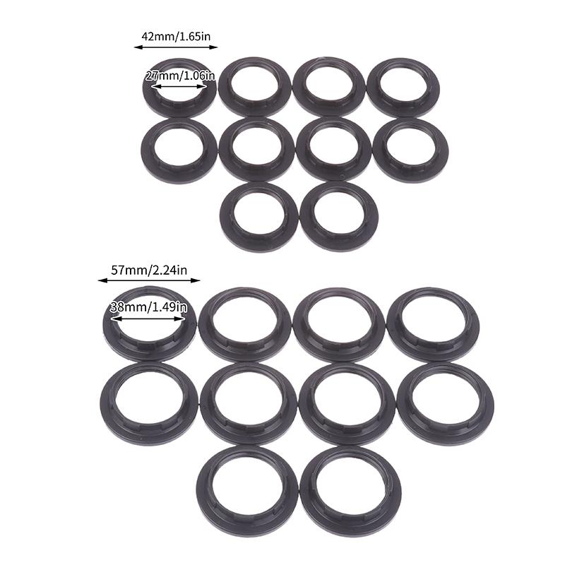 10Pcs E14 E27 Threaded Lamp Socket Rings Pack Black White E12 E26 Lock Lamp Shade Rings For Standard Base Lamp Holder