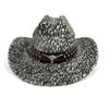 Autumn and Winter New Western Cowboy Hat Retro Bull Head Accessories Leopard Print Top Hat Men's and Women's Versatile Fashion Jazz Hat