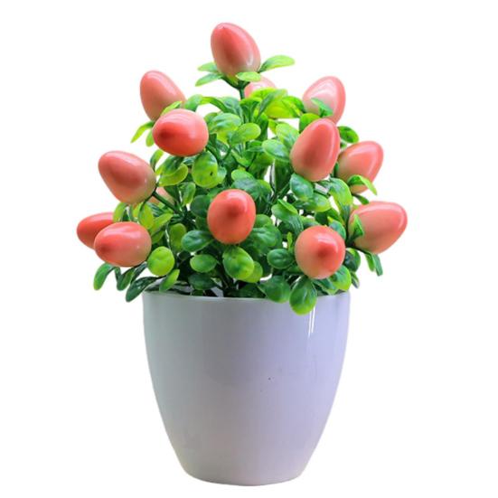 Künstliche Topfpflanzen, realistischer gefälschter Mini-Obstbaum, Tischdekoration für Zuhause und Büro, Grünpflanzen aus Kunststoff im Topf, Bonsai, Dekoration für drinnen und draußen