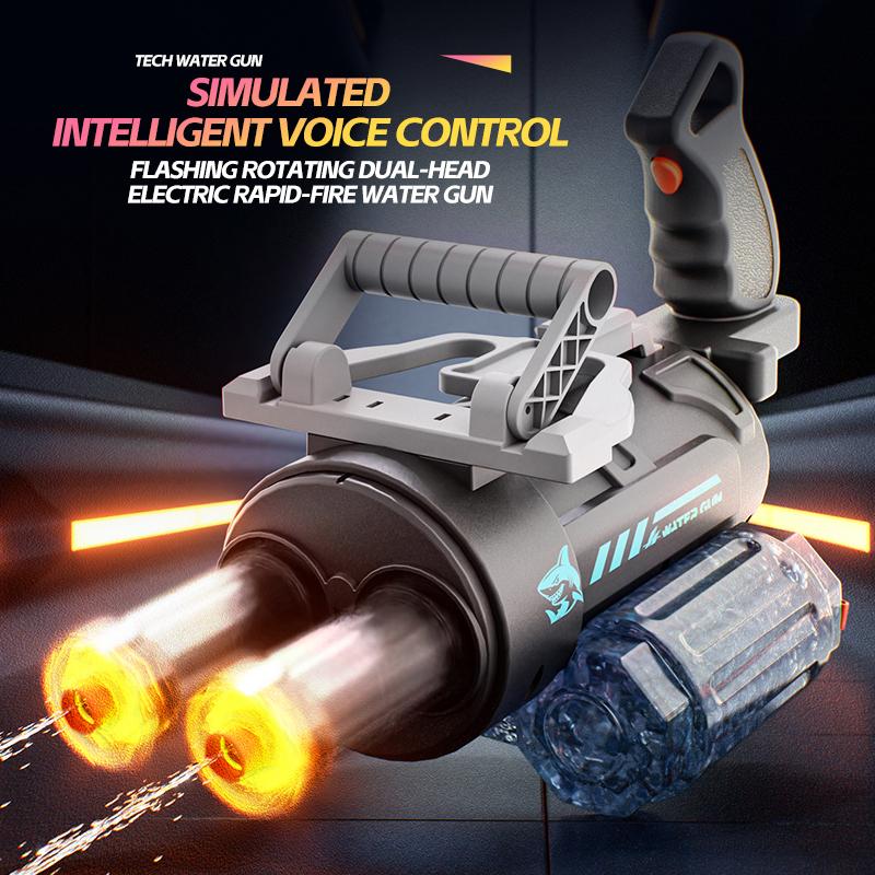 Strongest Rotating Electric Water Gun Toy With Light Spray Blaster Shooting Water Gun Beach Pool Toys Boy Adult Children Gifts