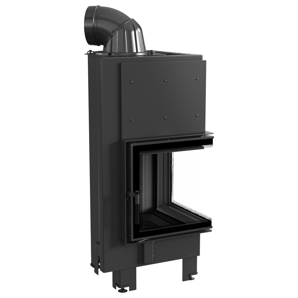 Steel fireplace KRATKI MBN right 8 kW Ø 200 black thermotec