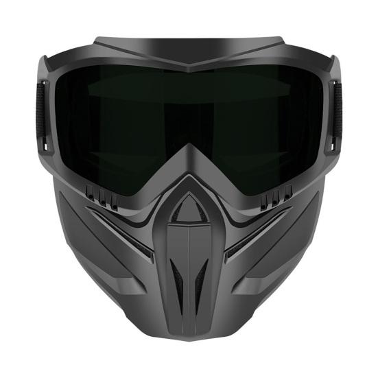 Pełnotwarzowa Maska z Odpinanymi Goglami, Przeciwmgielna Ochrona UV Wiatroszczelna Osłona Twarzy, Maska Gogle do Spawania, Jazdy na Motocyklu, Jazdy na Rowerze