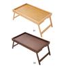 Draagbare Multifunctionele Bamboe Bedtafel met Opvouwbare Poten Ontbijttafel voor op de Bank Eten en Laptops Snacks en Werken