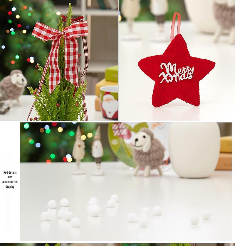 50cm Tabletop Christmas Tree with Lights - Gold & Red Ornament Set