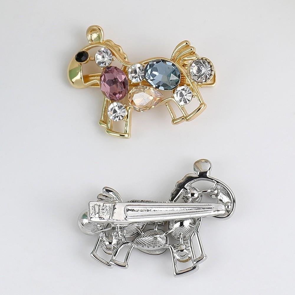 Y2K Horse Hairpin Zinc Zinc Zinc Alloy Rhinestone Edge Clip Creative Cartoon Hair Clip  Daily