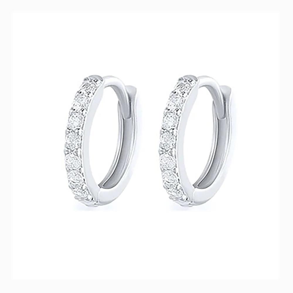 1 Pair Stainless Steel Cubic Zirconia Minimal Hoop Earrings for Women Small Huggie Thin Cartilage Helix Tragus Piercing Jewelry