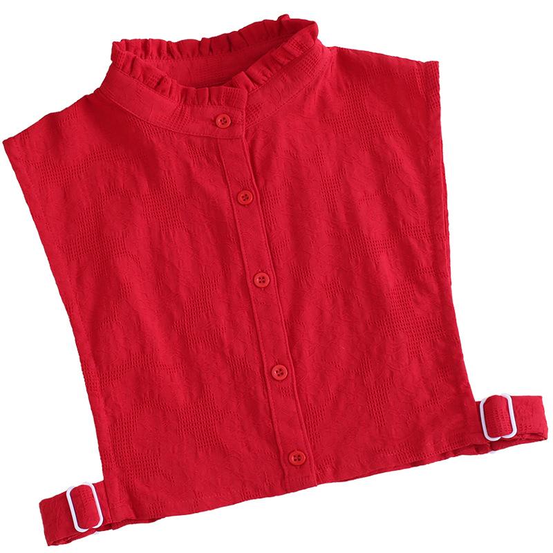 Cotton Fake Collar Women'S Shirt Decoration Big Red Fake Collar Wooden Ear Edge Fake Collar White Shirt Fake Collar Women B307