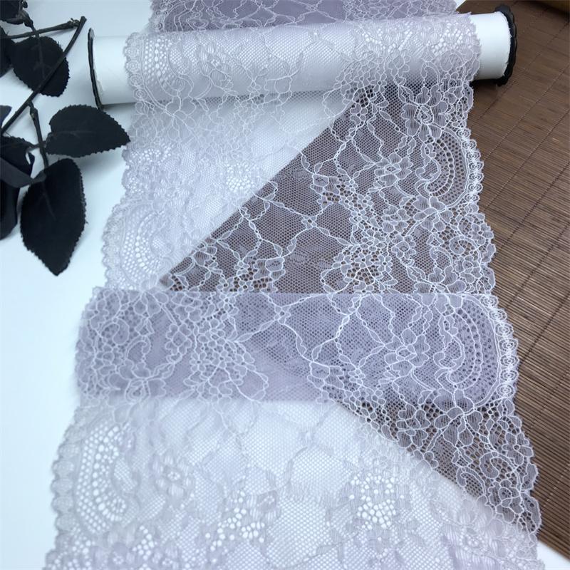 20.5cm Wide Elastic Lace Trim, DIY Stretchy Sewing Lace Fabric for Lingerie, Bra, Underwear, Dress, Garment, Crafting