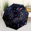 Sternenhimmel-Muster Neuer Automatischer Faltregenschirm, 1 Stück Tragbarer Reise-Regenschirm mit 8 Speichen, Unisex Outdoor-Sonnenschirm für Hallo