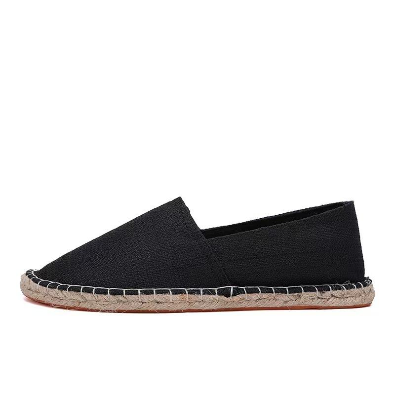 Verschleißfeste Canvas-Herrenschuhe atmungsaktiv faule Ein-Pedal-Gehschuhe Alt-Peking Leinen handgefertigte Stoffschuhe Freizeit-Board-Schuhe