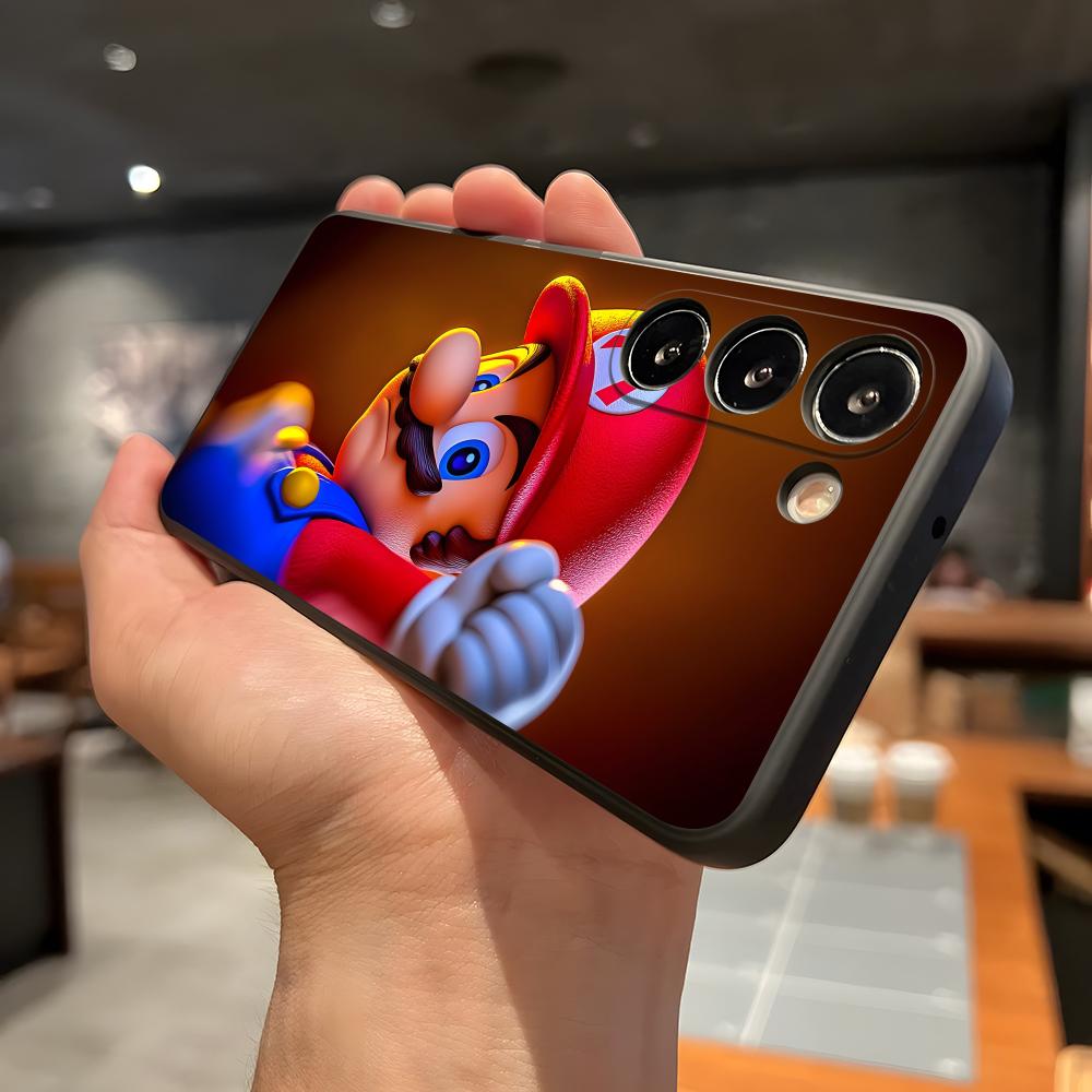 S-Super M-Mario Phone Case For Samsung A56 A36 A26 A16 A15 A25 A35 A55 A14 A34 A24 A54 Black Soft Shell