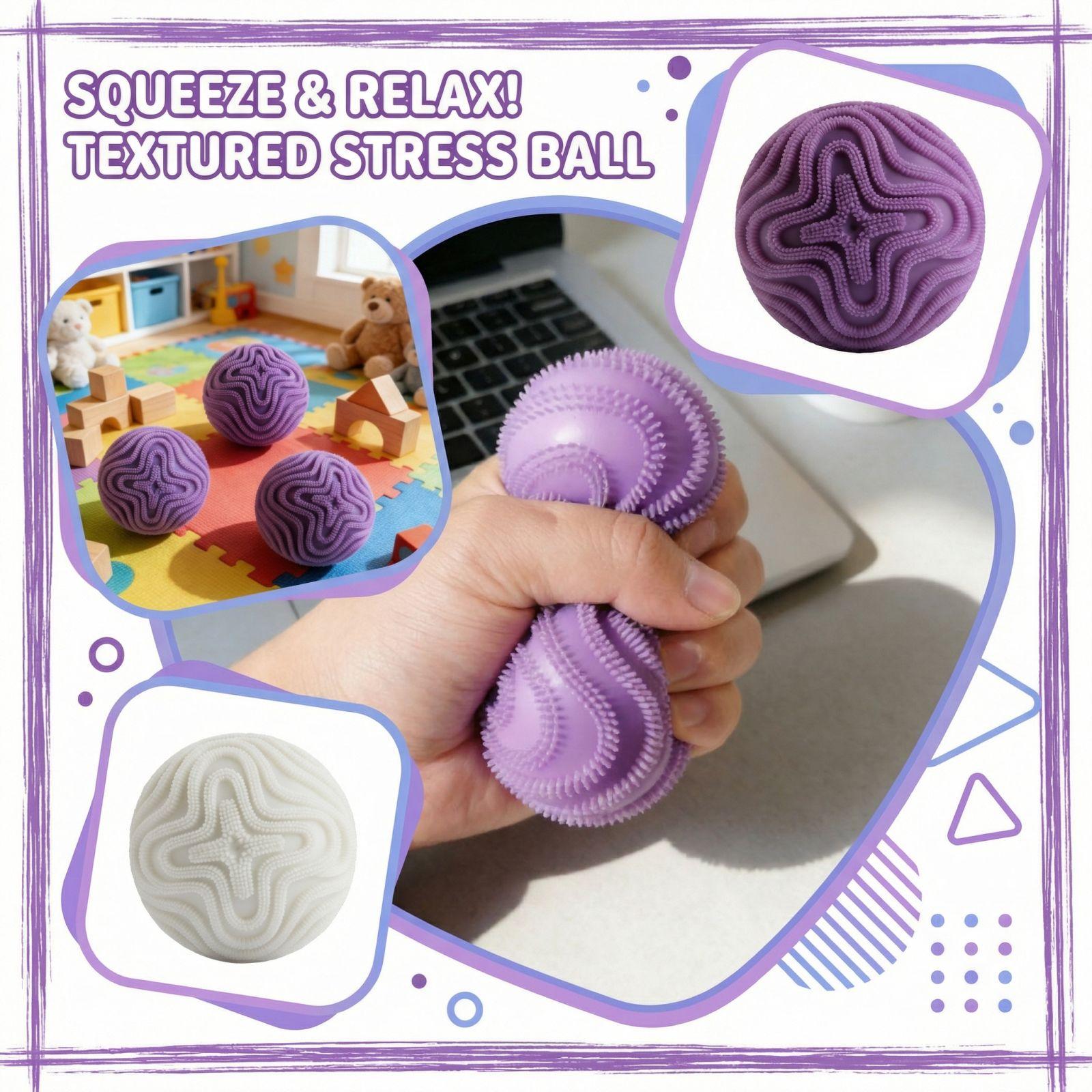 

Rough Flour Ball Toy - Sensory Stress Relief Fingertip Ball, Unique Textured Surface, Soft Dough, Helps Anxiety And Improve Concentration One Size