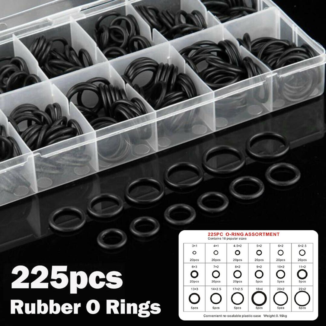 

Maijiabao 225 PCS Автомобиль A / C Резина O Кольцо Печать Сантехника Гараж Запечатывание Ассорти Установить Kit
