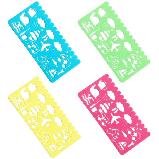 

4 шт. Шаблон Линейка для изображения DIY Бумажная карточка Крафт Живопись Трафарет Инструмент для рисования