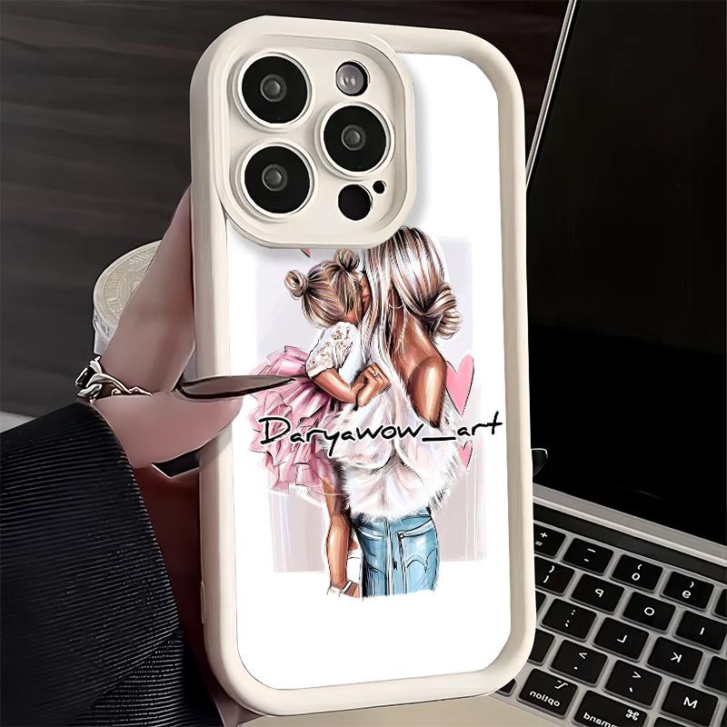 Phone Case for iPhone 17 Air 16E 15 16 Pro Max Mom Baby Girls Theme Cover 14 Plus 13 12 Mini Soft Shell Silicone Fundas